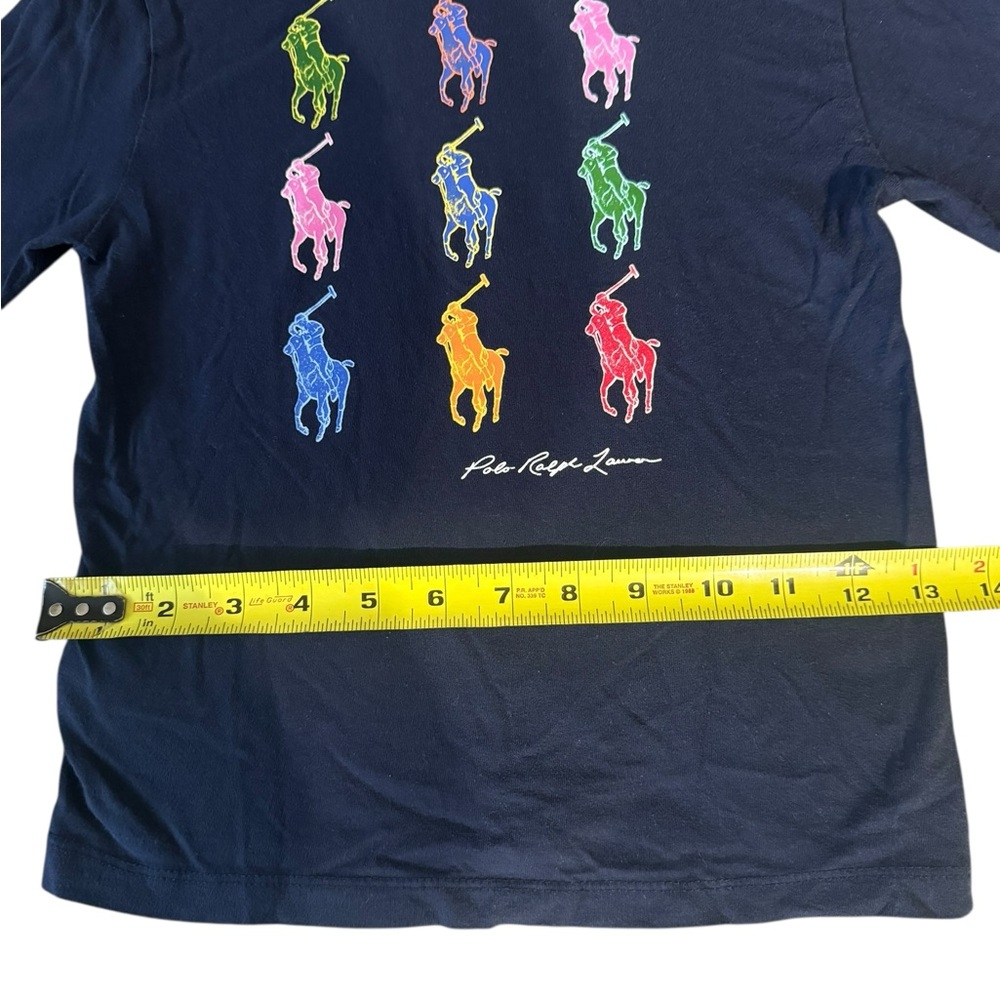 Polo Ralph Lauren Kids Navy Hoodie Multicolor Pony Print Size 6 - Picture 5 of 7